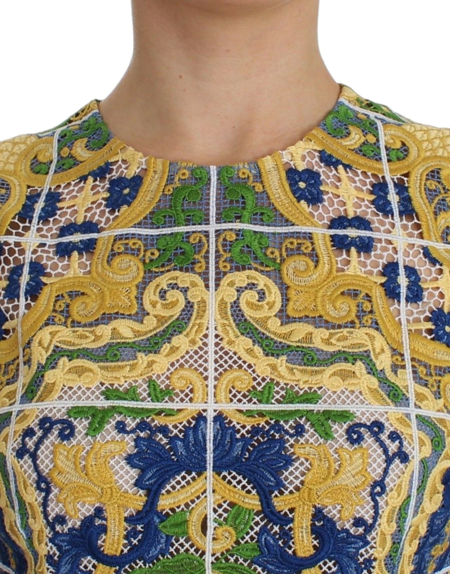 Mehrfarbiger Pullover mit Majolika-Stickerei von Dolce &amp; Gabbana