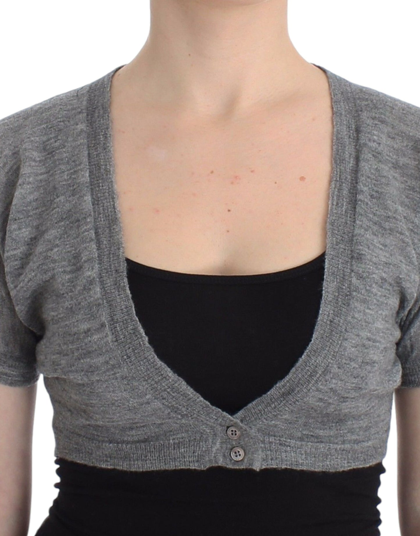 Ermanno Scervino Lingerie Knit Grey Bolero Sweater Cardigan