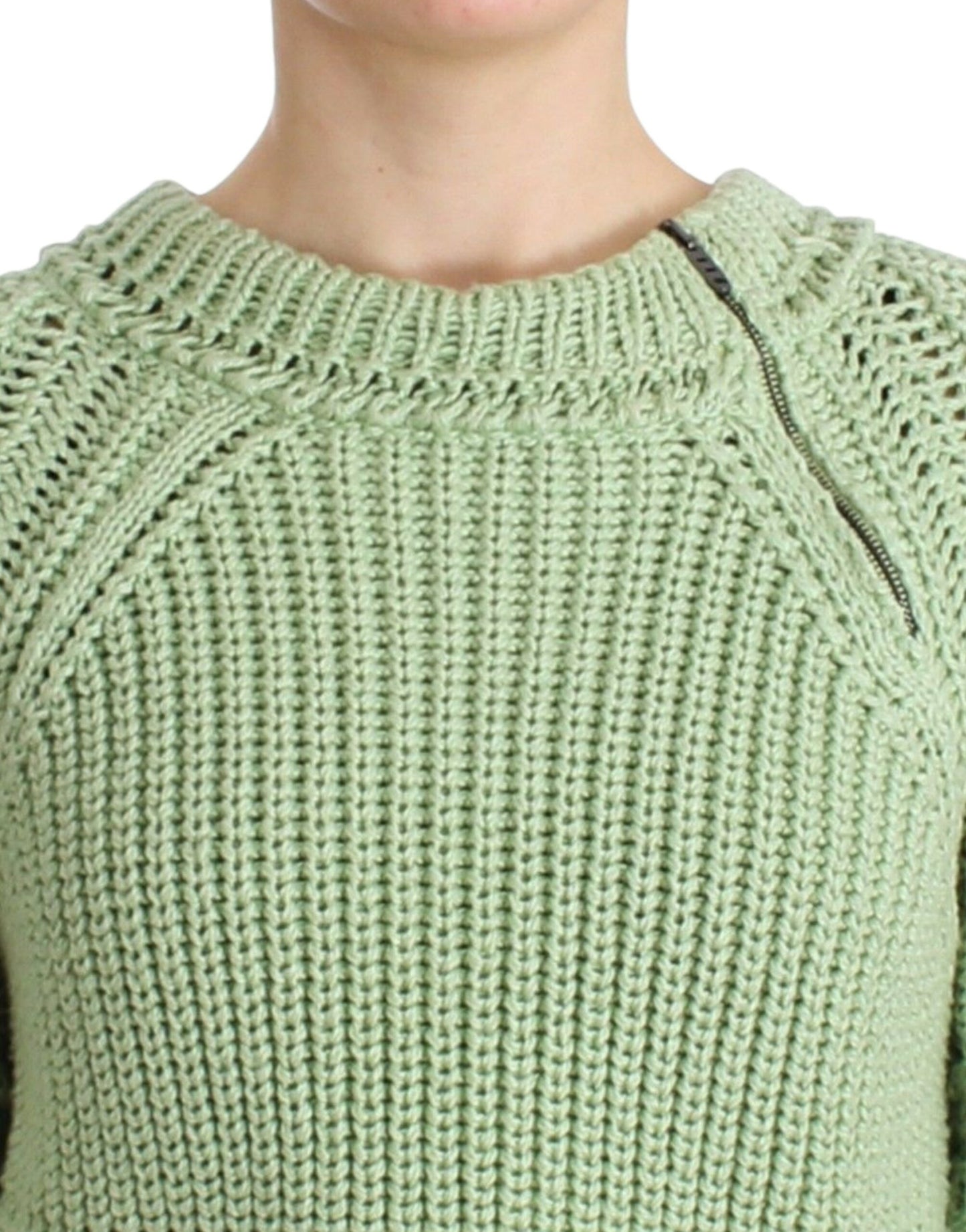 Ermanno Scervino Grüner, kurz geschnittener Strickpullover. Gestrickter Pullover