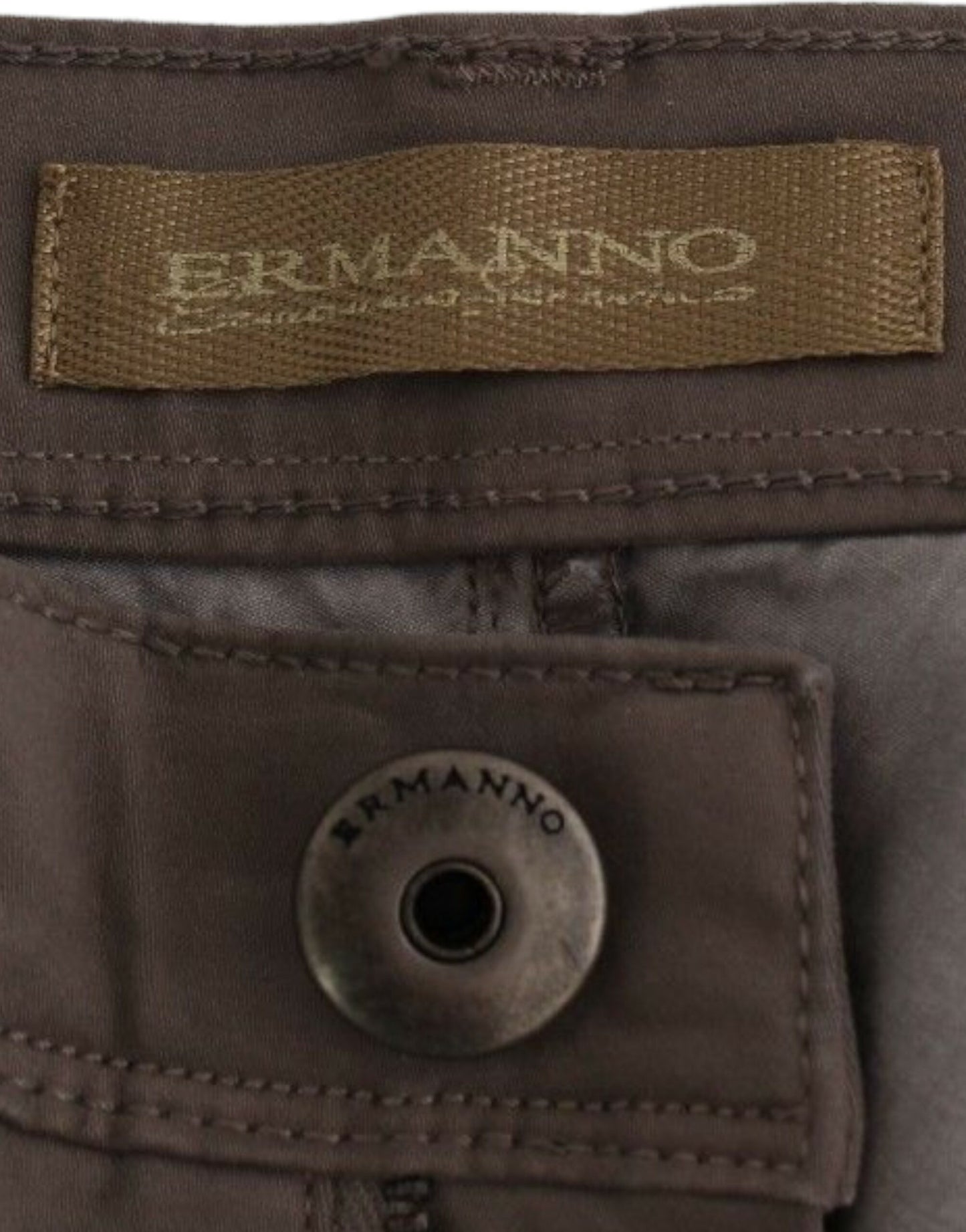 Ermanno Scervino Taupe Beige Slim Jeans Denim Pants Payat