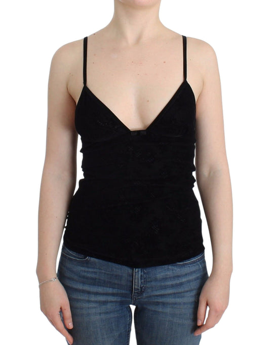 Ermanno Scervino Dessous, schwarzes Bustier-Top, Camisole, Cami-Spitze