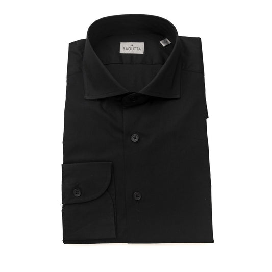 Bagutta Sleek Cotton Blend Slim Fit Shirt na may French Collar