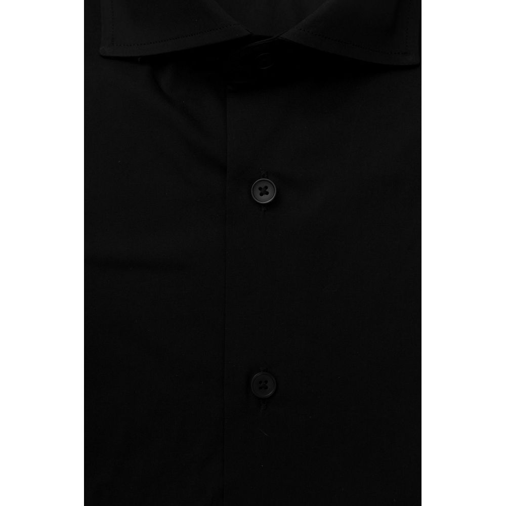 Bagutta Black Cotton Men's Shirt