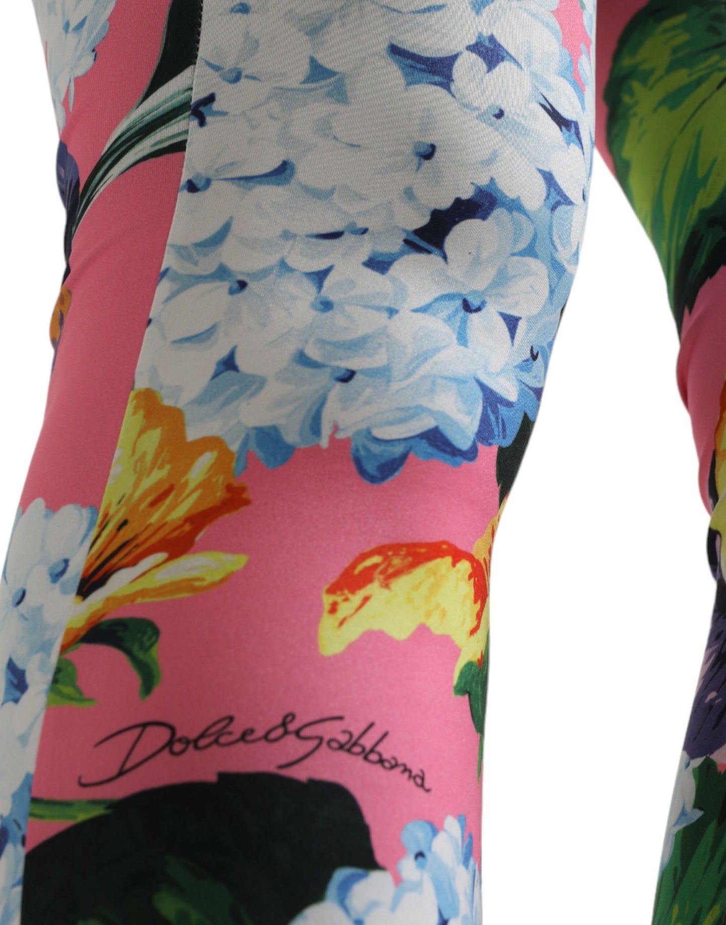 Dolce &amp; Gabbana Multicolor Floral High Waist Leggings Pants