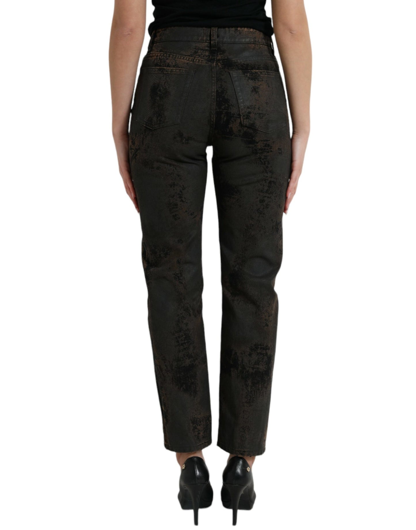 Dolce &amp; Gabbana Brown BOYFRIEND Mid Waist Cotton Denim Jeans