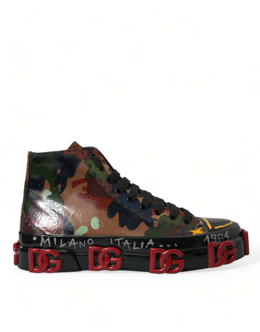 Dolce &amp; Gabbana Mehrfarbige Camouflage-High-Top-Herren-Sneakers