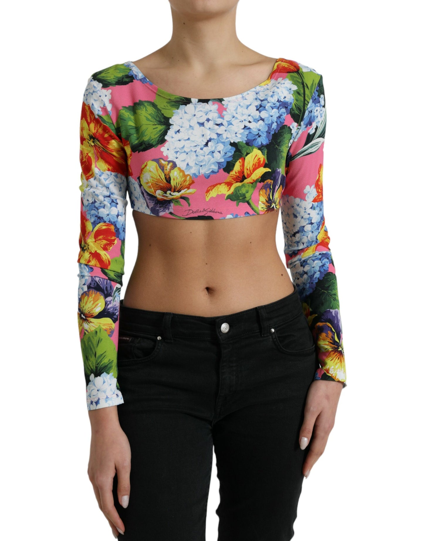 Dolce & Gabbana Floral Elegance Cropped Blouse