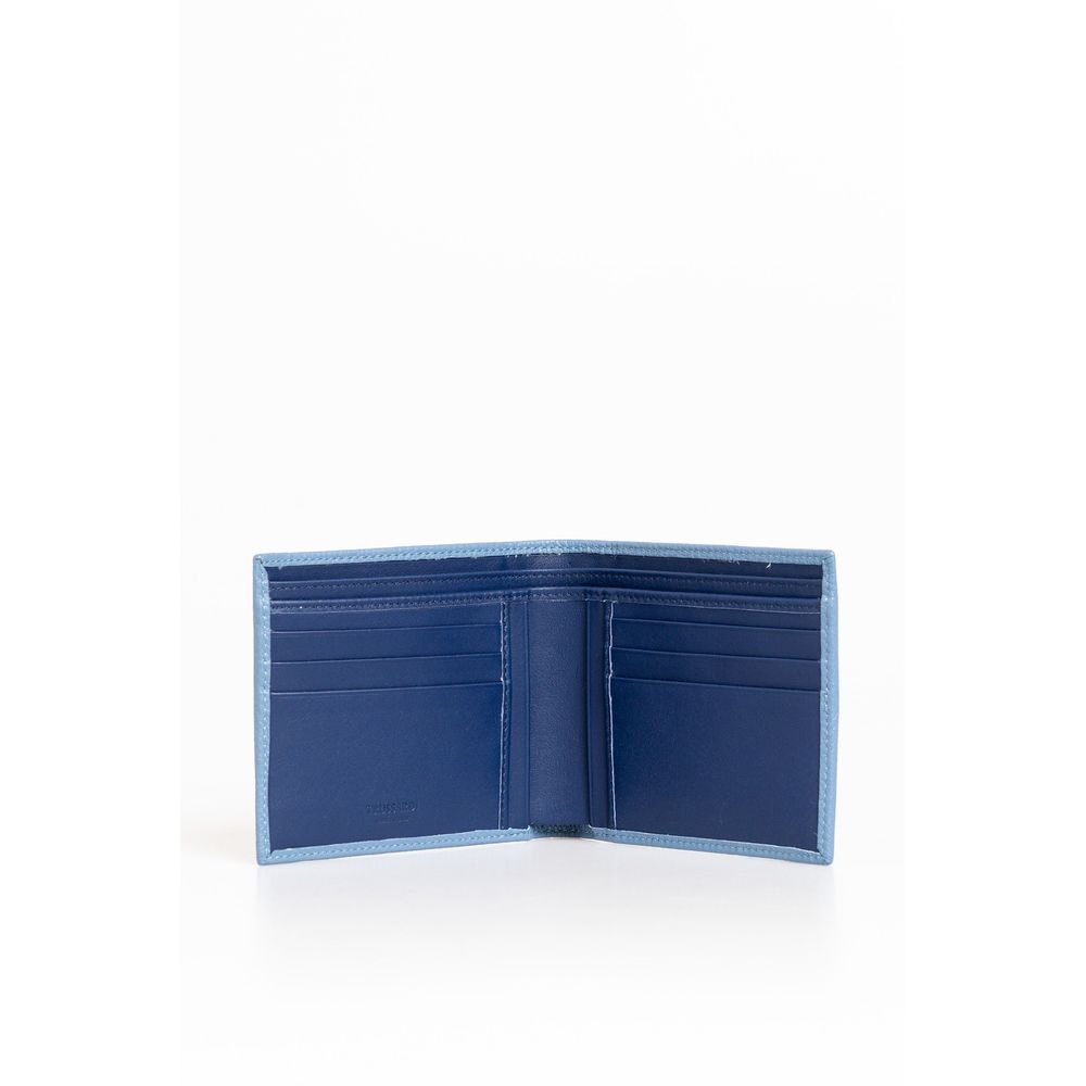 Trussardi Light Blue Leather Men Wallet