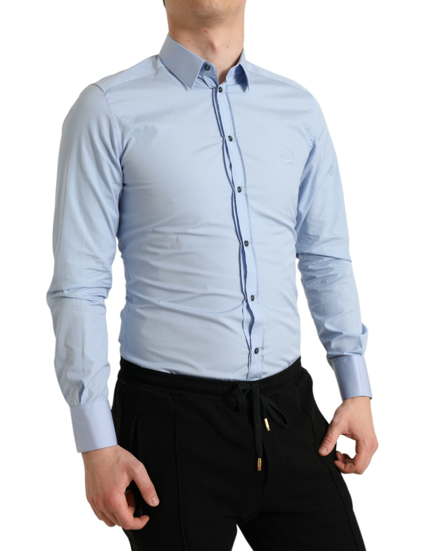 Dolce & Gabbana Elegant Slim Fit Sky Blue Dress Shirt