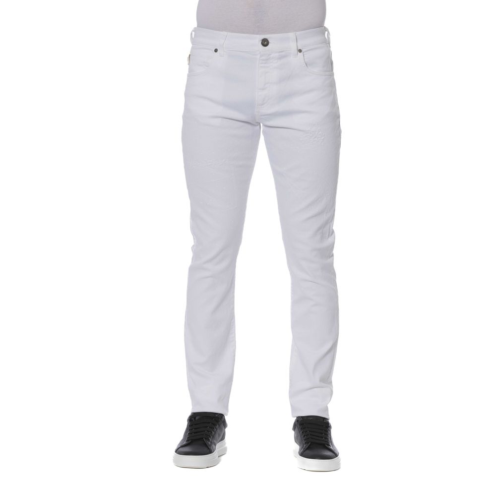 Trussardi Jeans White Cotton Men Jeans