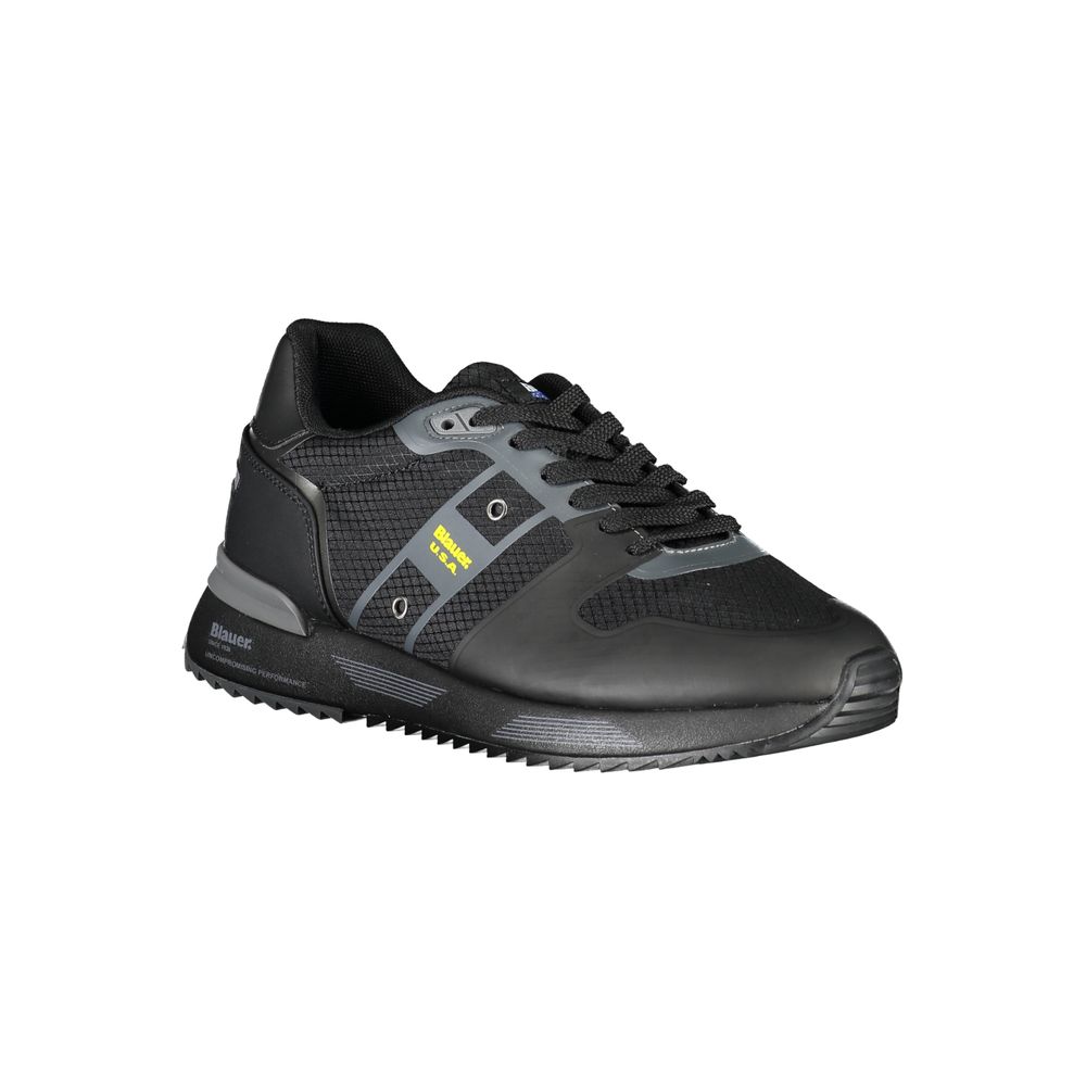 Blauer Sleek Black Sneakers with Contrast Accents