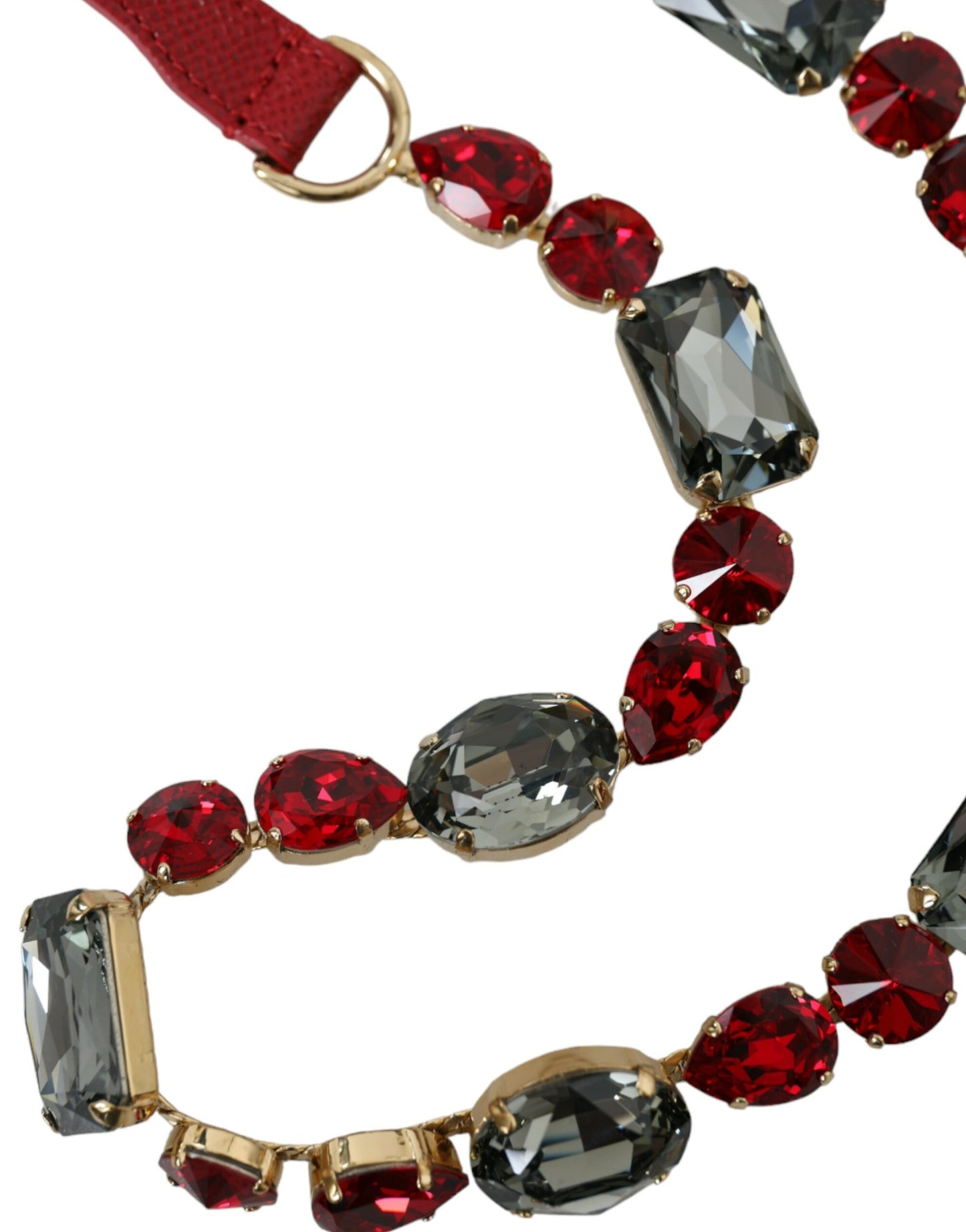 Dolce & Gabbana Radiant Red Crystal Buckle Waist Belt