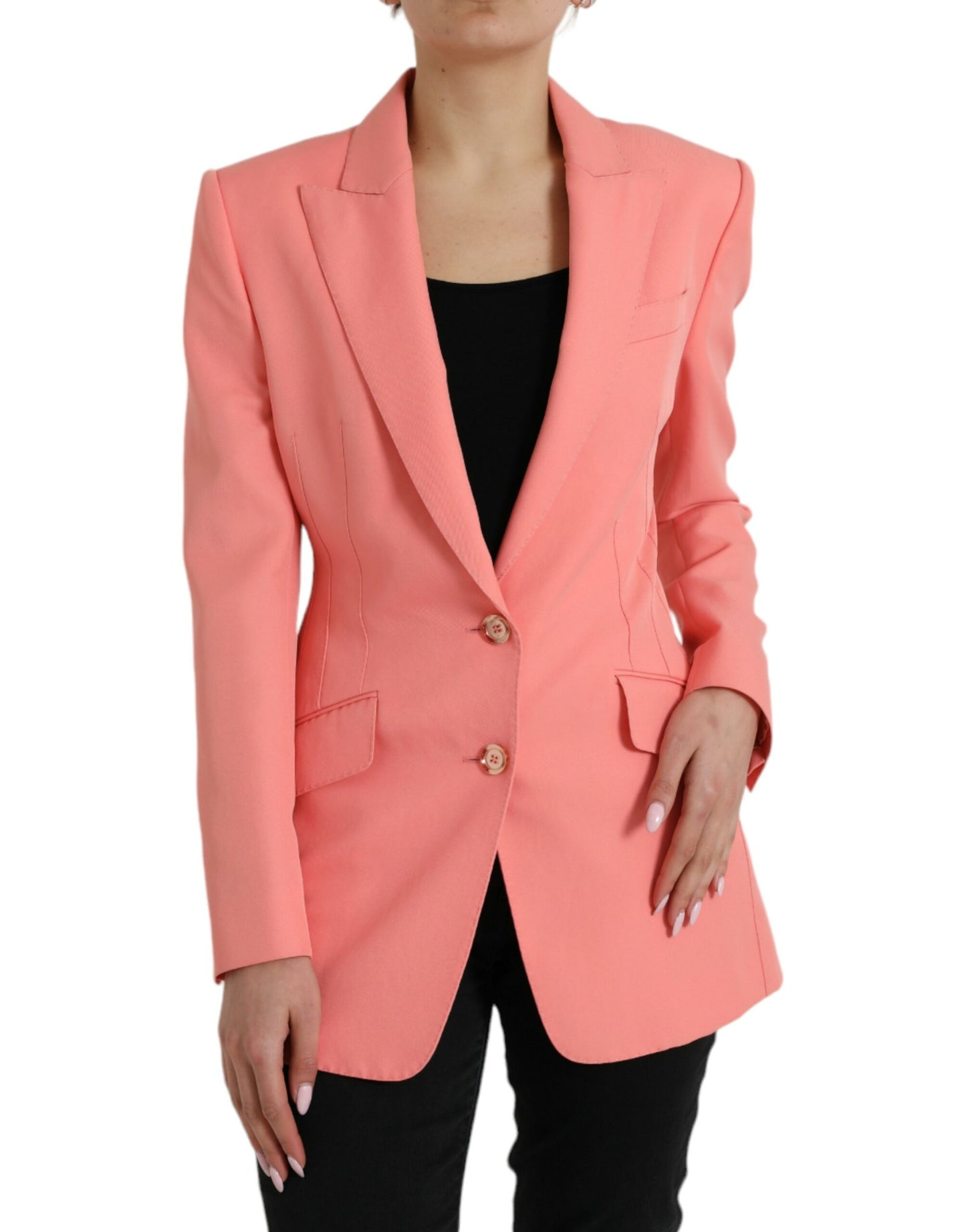 Dolce & Gabbana Chic Pink Peak Lapel Blazer