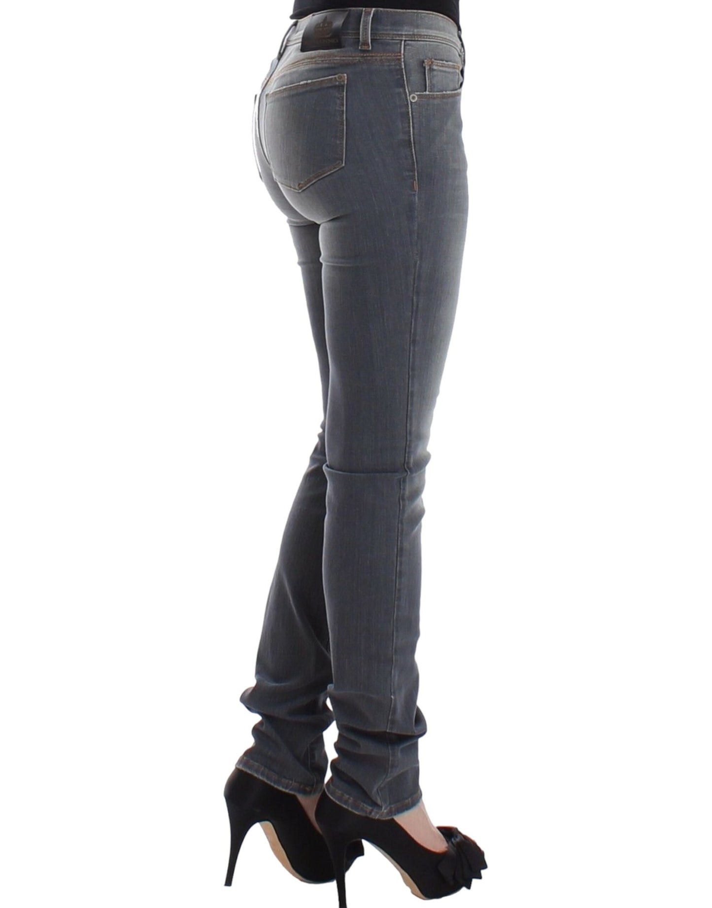 Ermanno Scervino Graue Slim-Jeans-Jeanshose mit schmalem Bein und Stretch