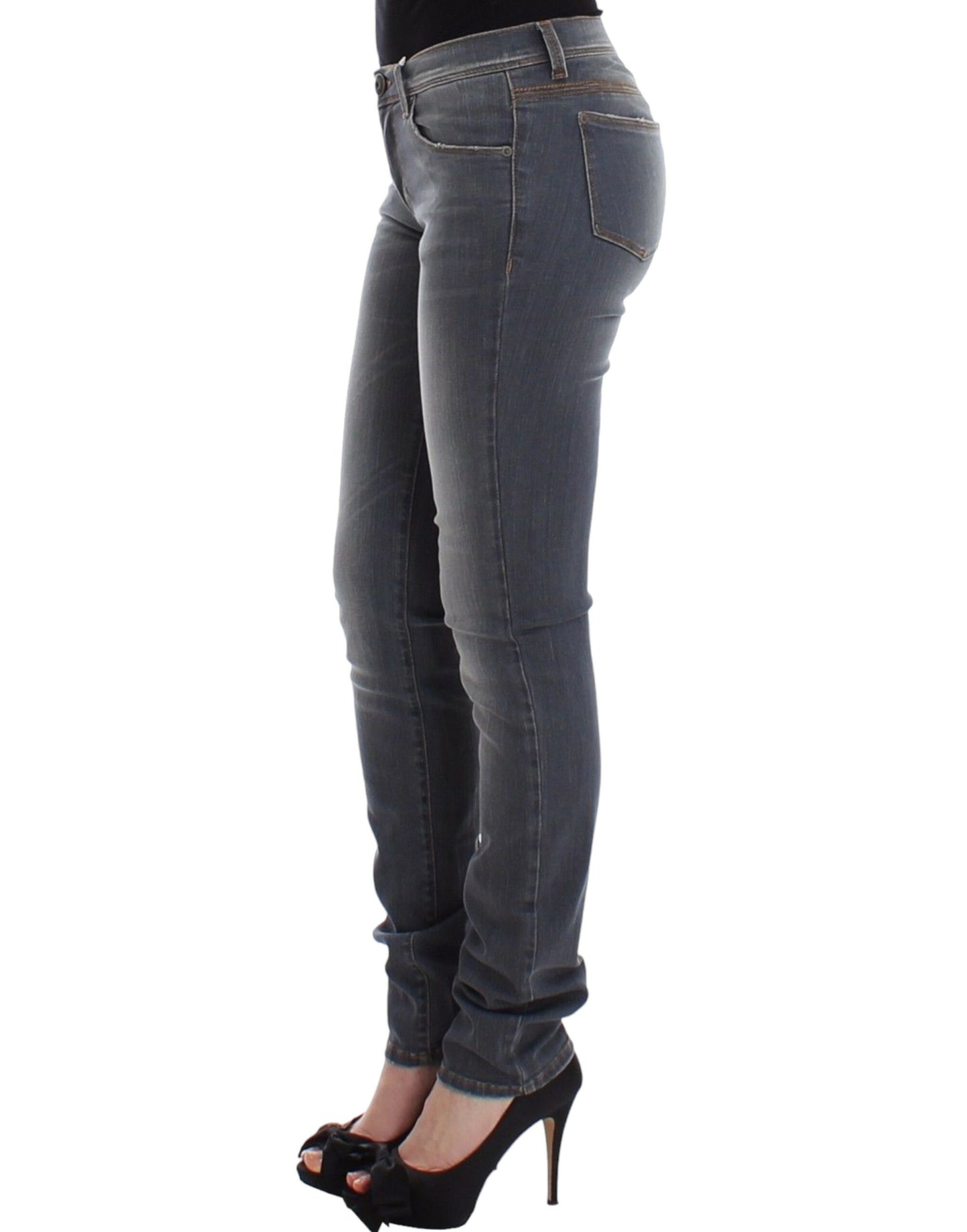 Ermanno Scervino Graue Slim-Jeans-Jeanshose mit schmalem Bein und Stretch