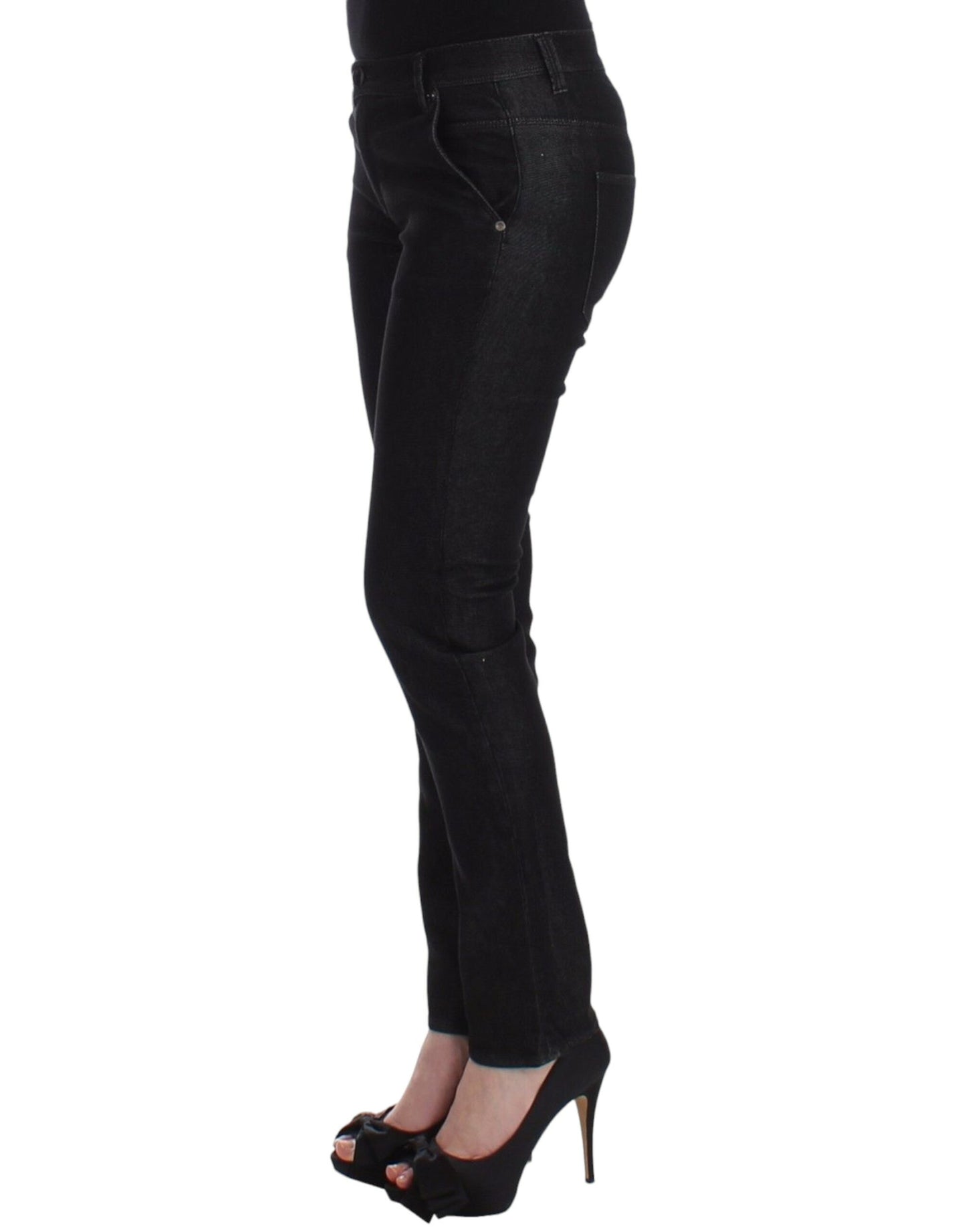 Ermanno Scervino Schwarze Slim Jeans Denim Hose Skinny Leg Stretch