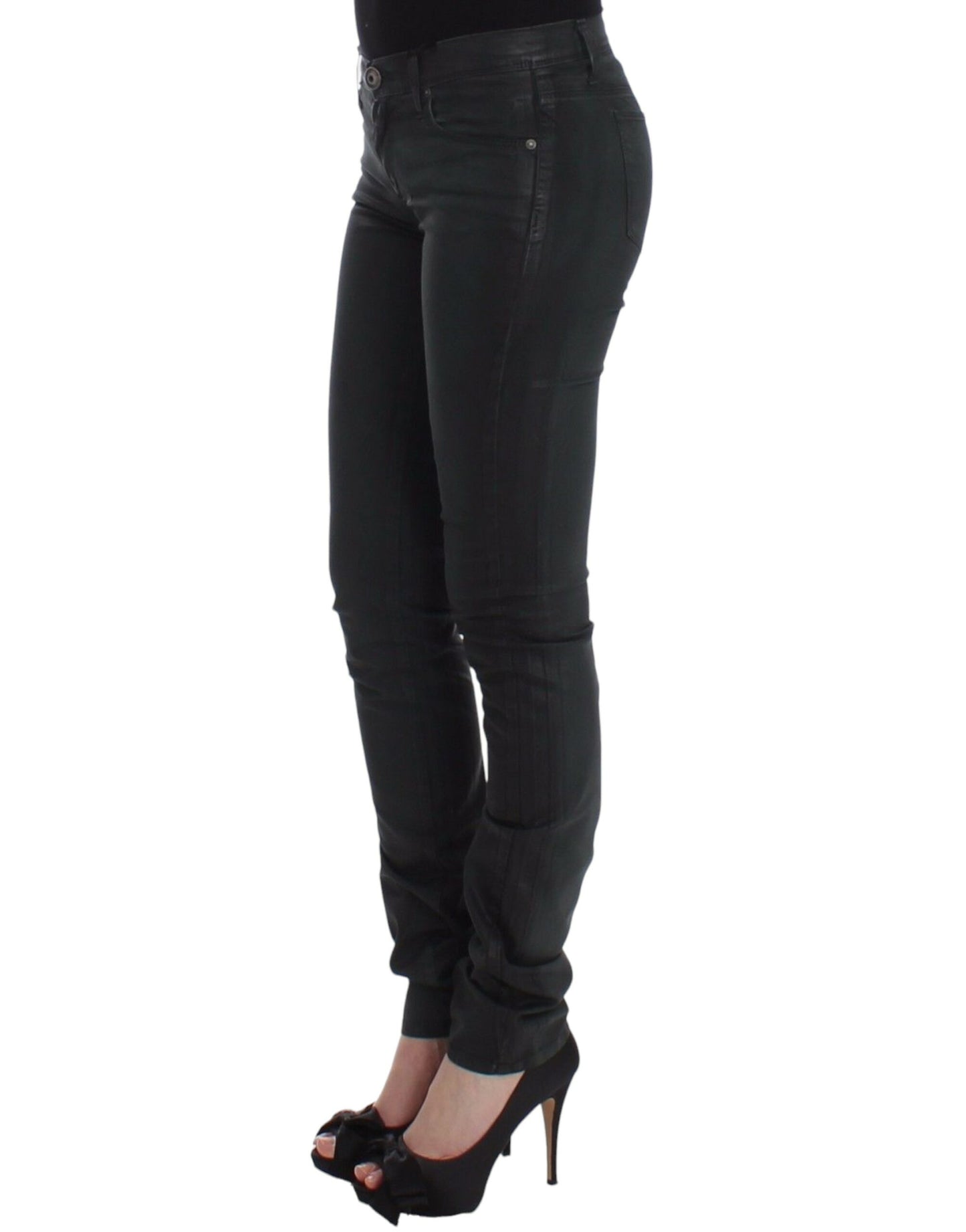 Ermanno Scervino Grüne Slim-Jeans-Jeanshose mit geradem Bein und Stretch