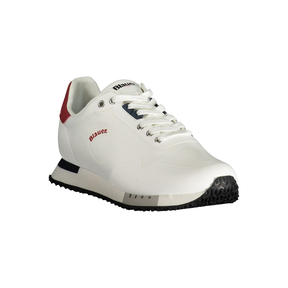 Blauer White Polyester Sneaker