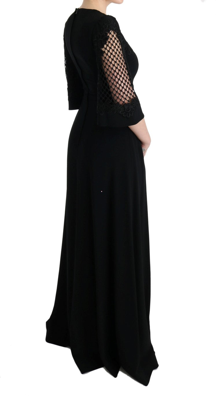 Dolce &amp; Gabbana Black Stretch Shift Long Maxi Dress