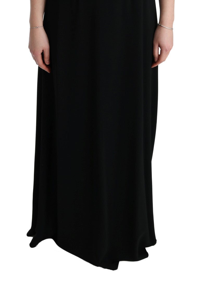 Dolce &amp; Gabbana Black Stretch Shift Long Maxi Dress