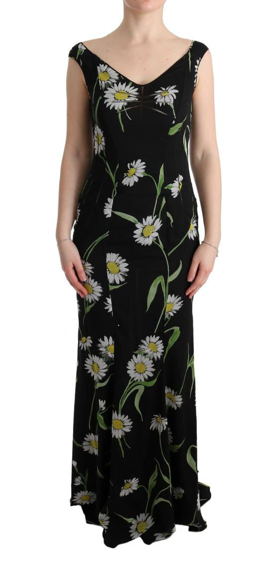 Dolce &amp; Gabbana Sunflower Silk Stretch Sheath Dress