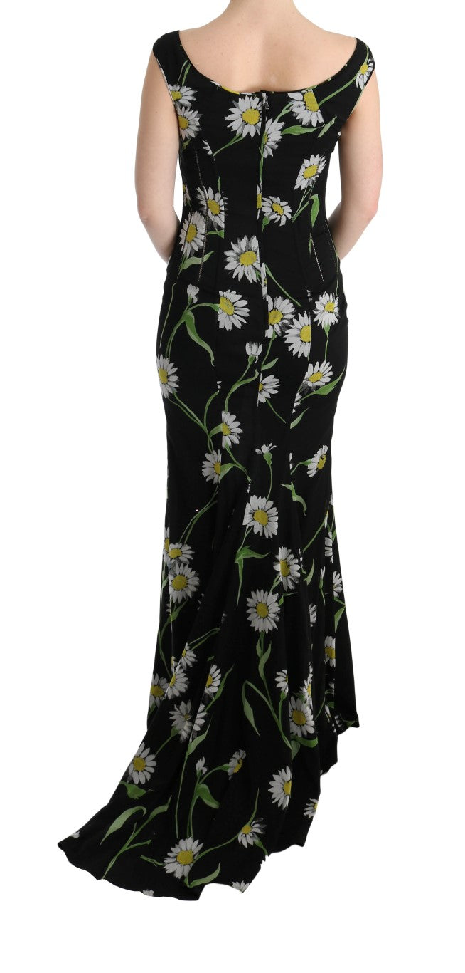 Dolce &amp; Gabbana Sunflower Silk Stretch Sheath Dress