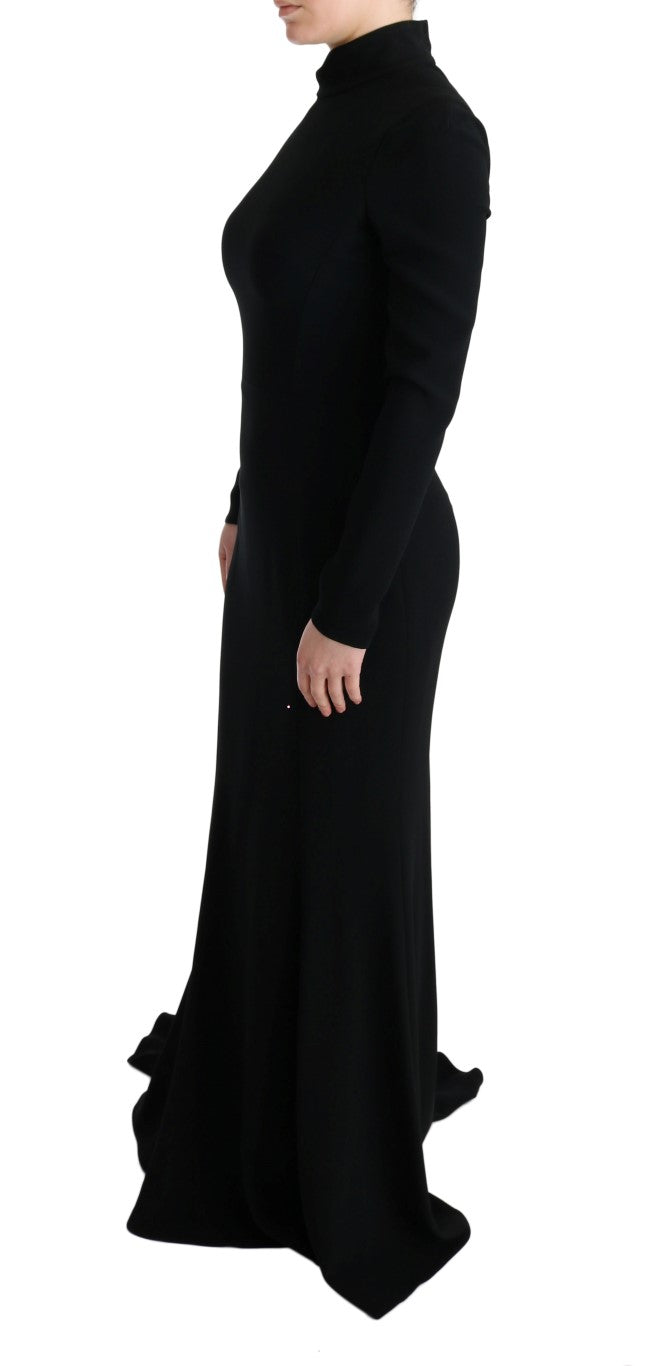 Dolce &amp; Gabbana Black Stretch Long Gown Sheath Dress