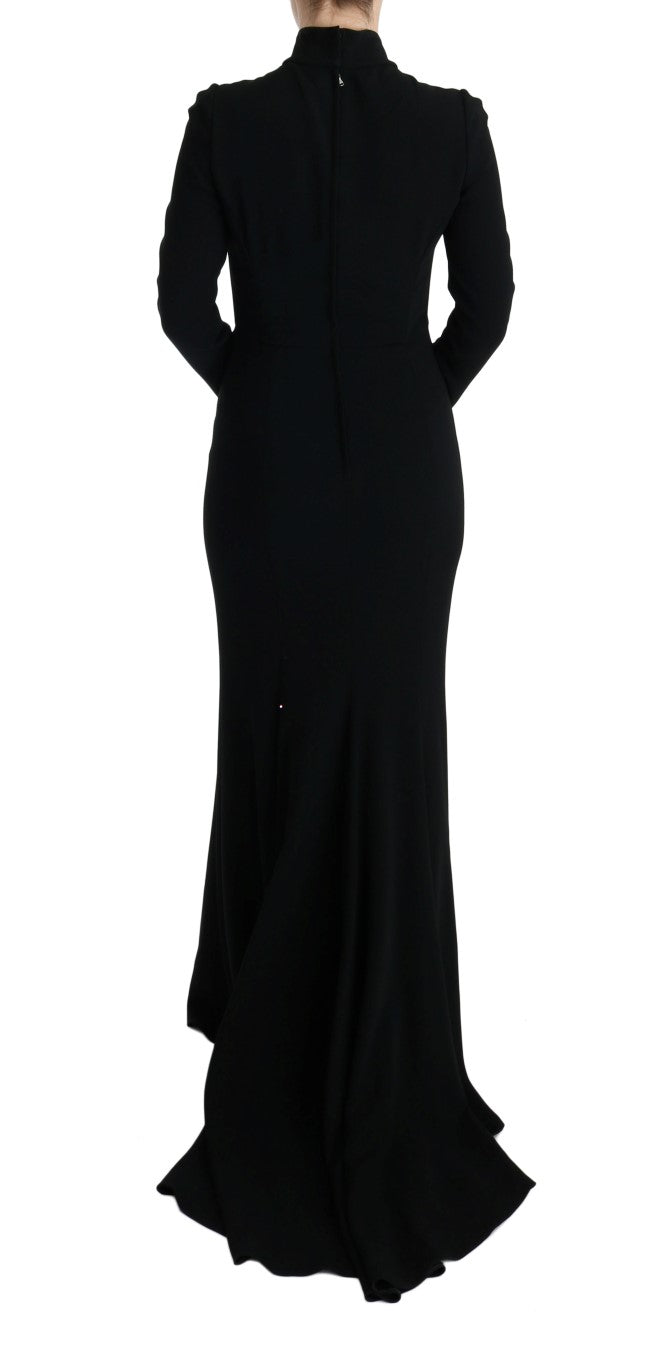 Dolce &amp; Gabbana Black Stretch Long Gown Sheath Dress