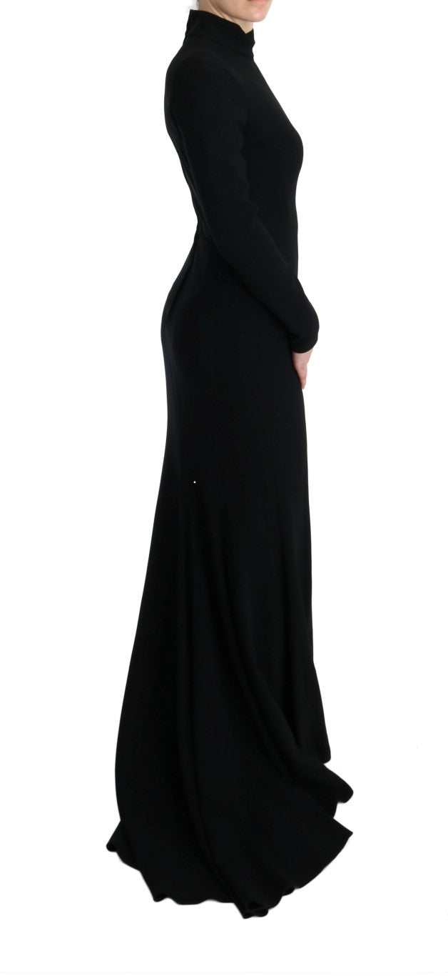 Dolce &amp; Gabbana Black Stretch Long Gown Sheath Dress