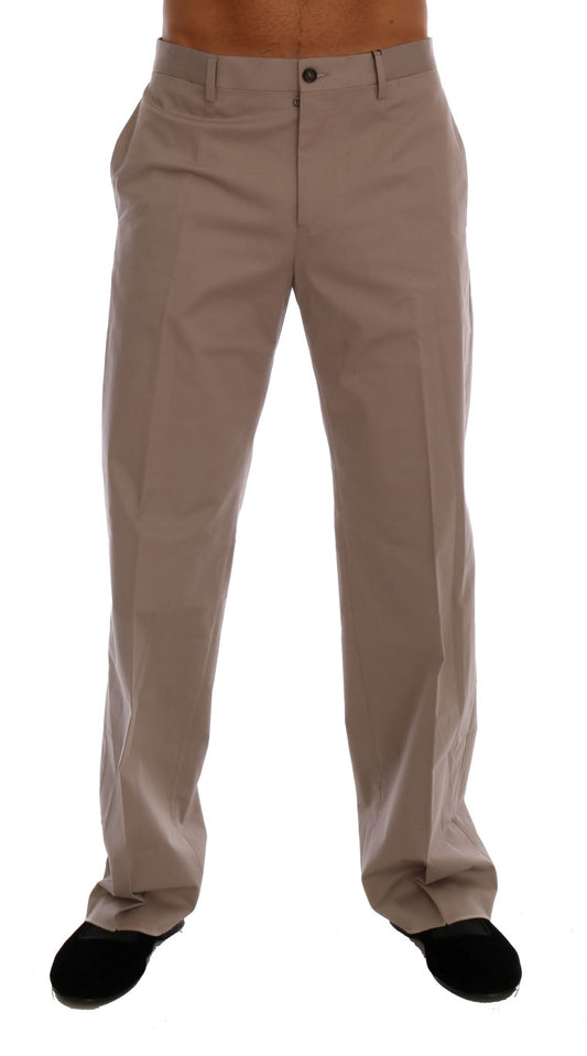 Dolce &amp; Gabbana Beige Cotton Stretch Chinos Pants