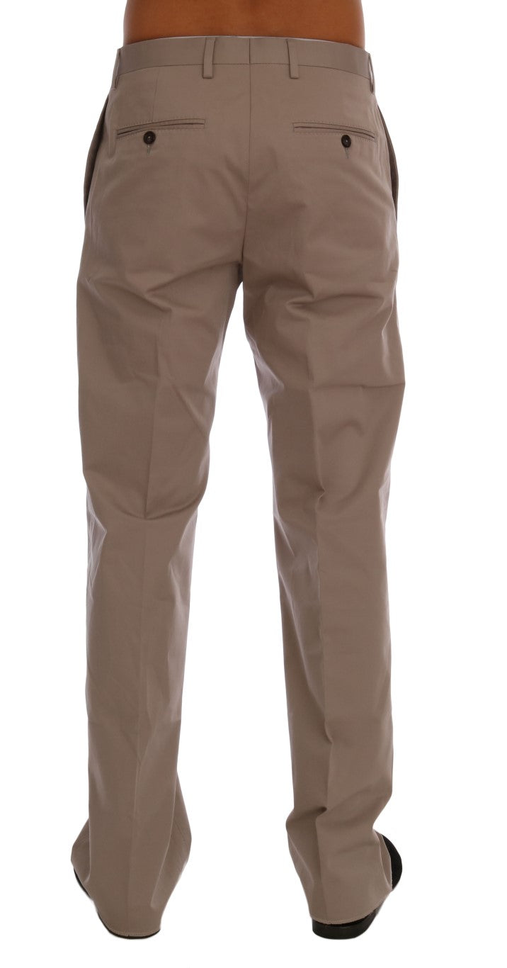 Dolce &amp; Gabbana Beige Cotton Stretch Chinos Pants