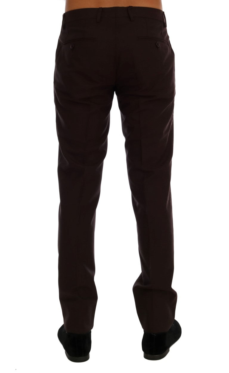 Dolce &amp; Gabbana Purple Wool Stretch Formal Pants