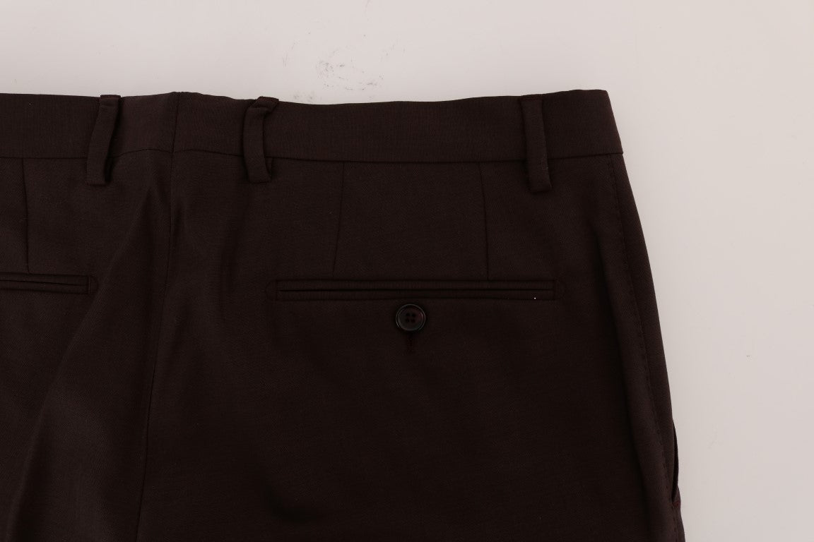 Dolce &amp; Gabbana Purple Wool Stretch Formal Pants