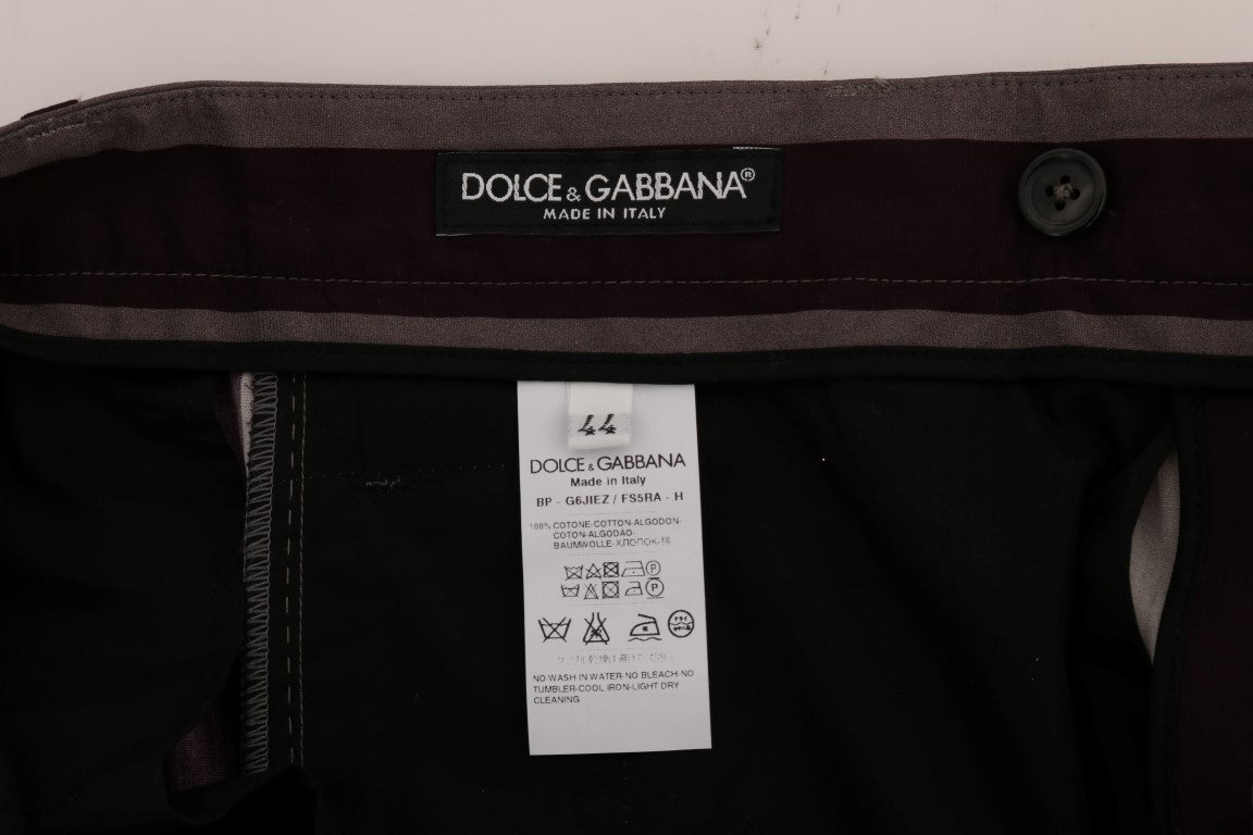 Grau-lila gestreifte Baumwollshorts von Dolce &amp; Gabbana