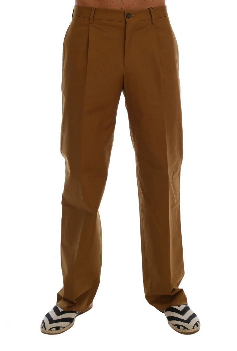 Dolce &amp; Gabbana Brown Stretch Cotton Pants