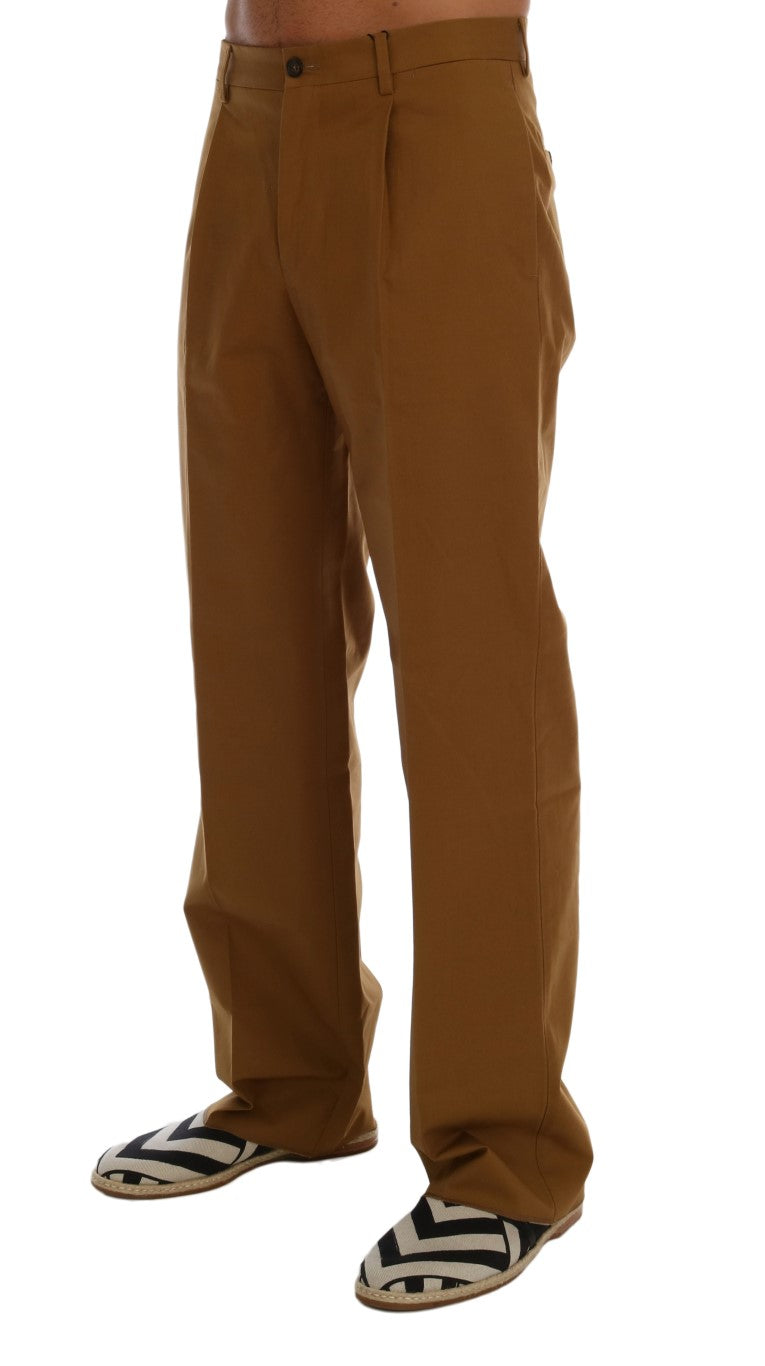 Dolce &amp; Gabbana Brown Stretch Cotton Pants