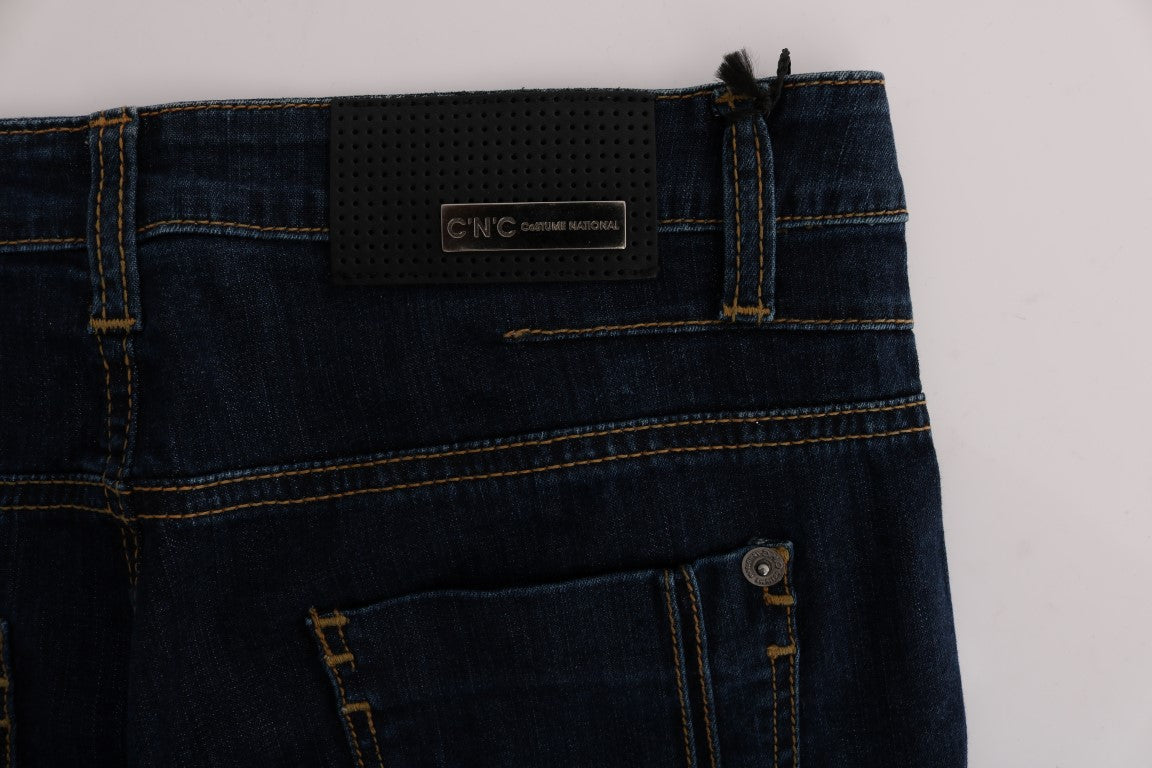 Blaue Bootcut-Schlagjeans aus Baumwolle von Costume National