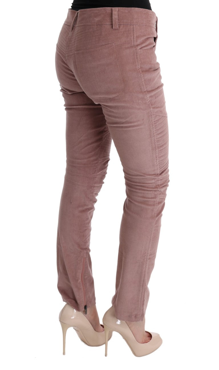 Ermanno Scervino Rosa Samt-Freizeithose mit kurzem Schnitt