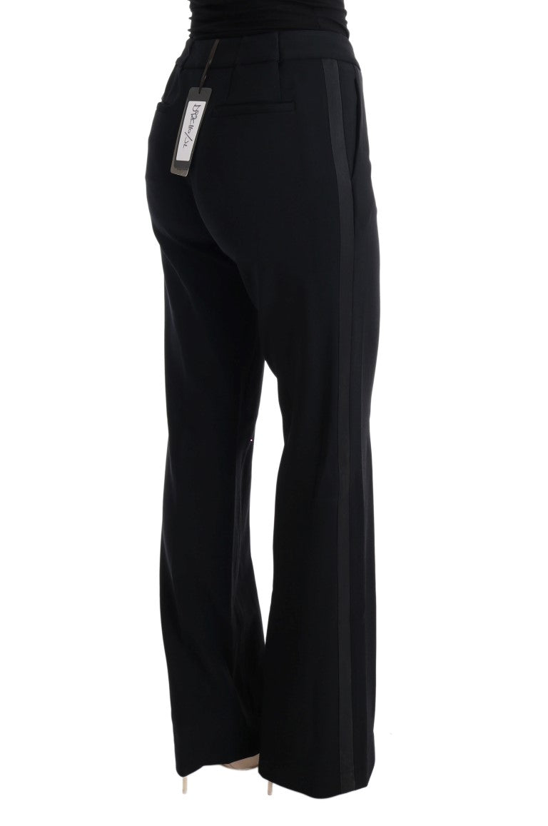 Ermanno Scervino Chic Black Bootcut Formal Pants