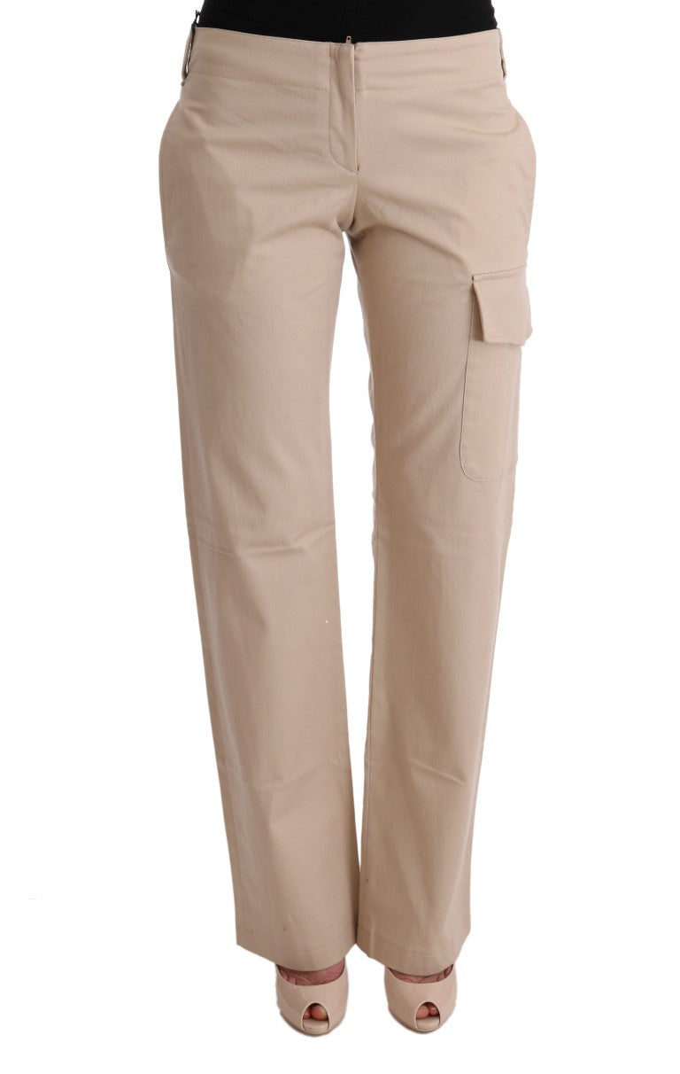 Ermanno Scervino Beige Baumwollwolle-Hose mit normaler Passform