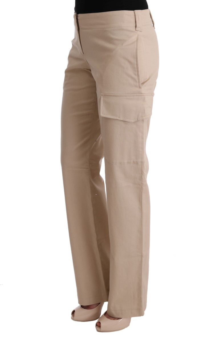 Ermanno Scervino Beige Baumwollwolle-Hose mit normaler Passform