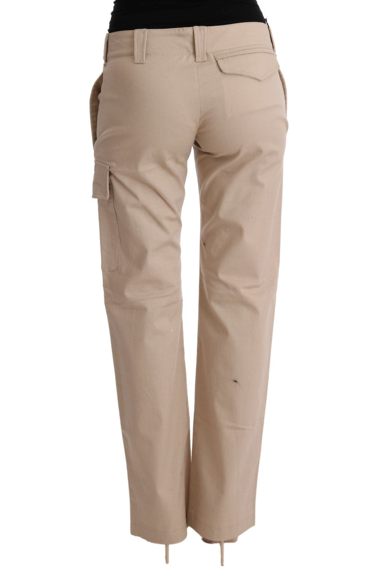 Ermanno Scervino Beige Baumwollwolle-Hose mit normaler Passform