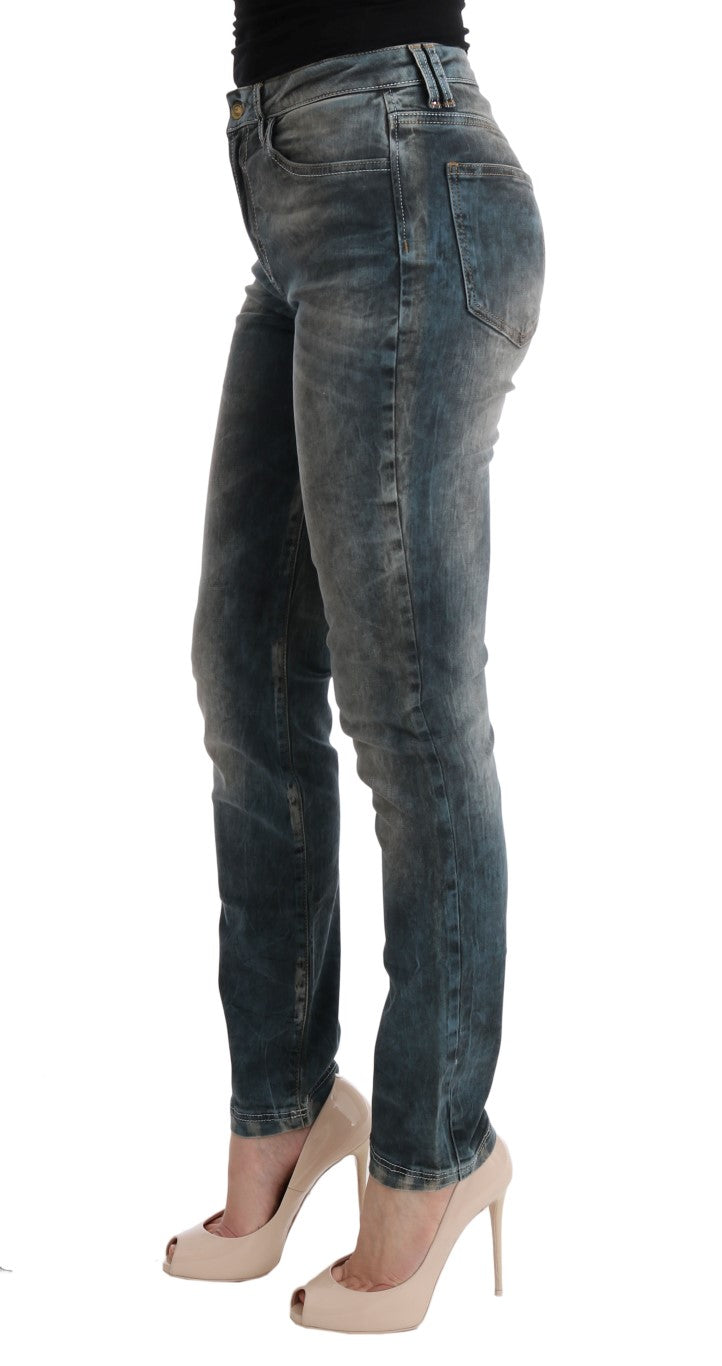 Cavalli Slim-Fit-Jeans aus Baumwollmischung in blauer Waschung