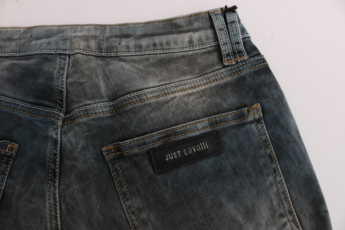 Cavalli Slim-Fit-Jeans aus Baumwollmischung in blauer Waschung