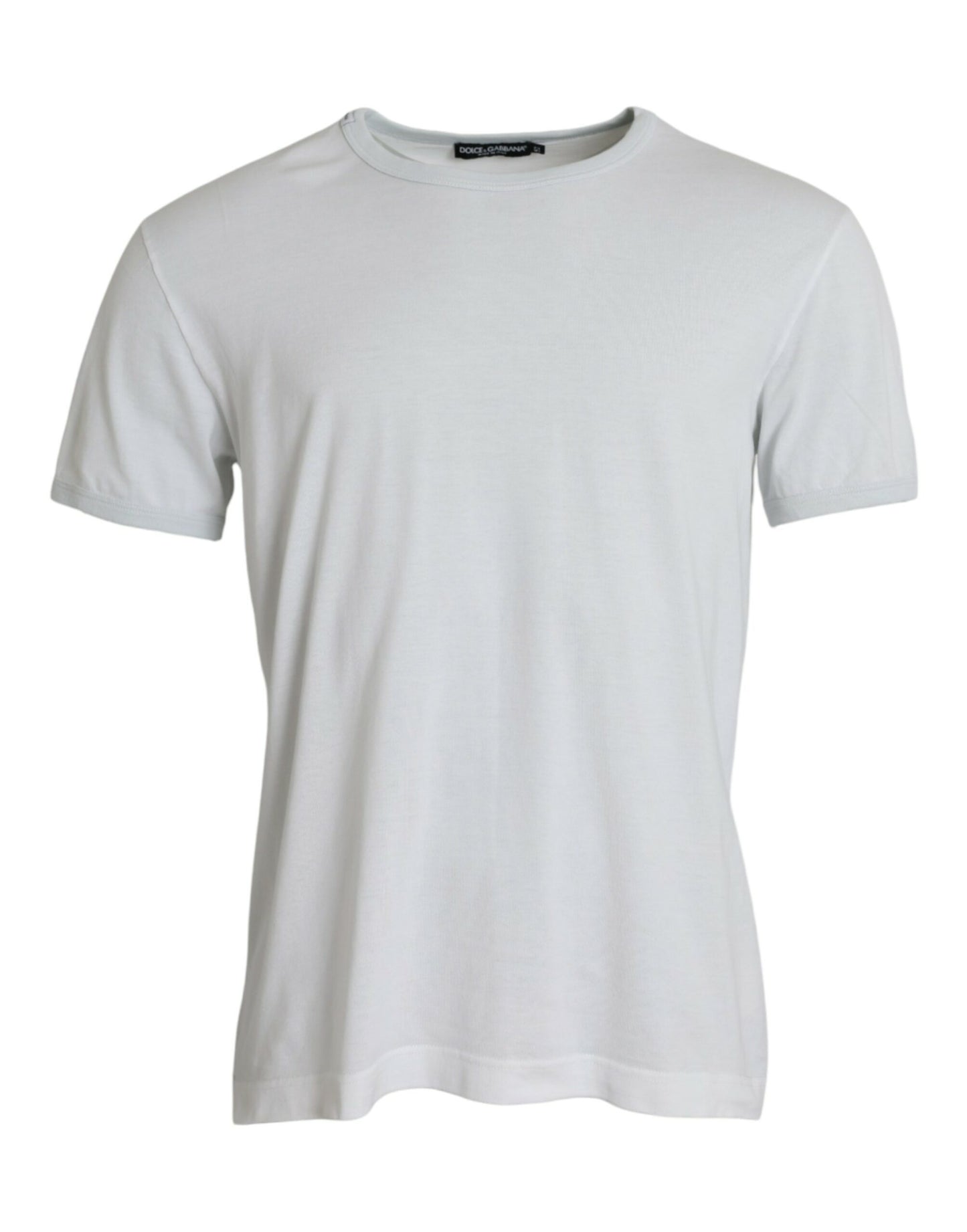 Dolce & Gabbana White Cotton Round Neck Short Sleeve T-shirt