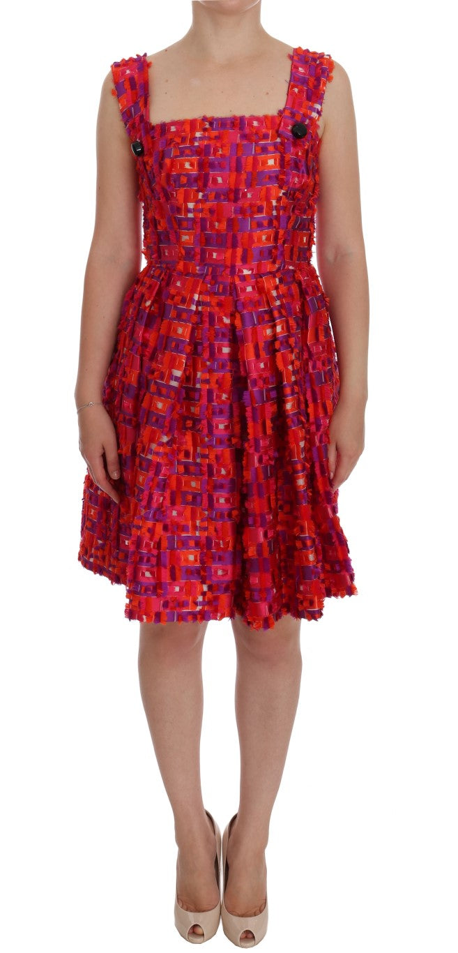 Dolce &amp; Gabbana Pink Patterned A-line Above Knees Dress