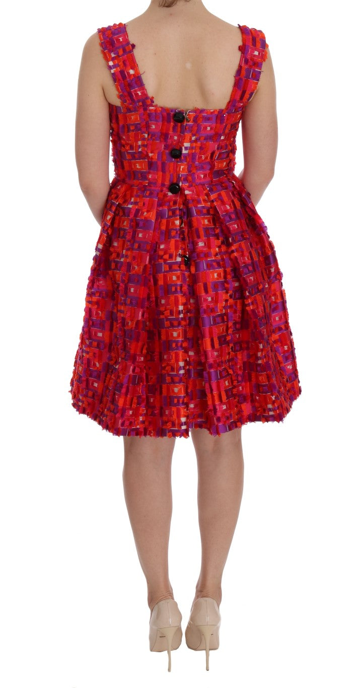 Dolce &amp; Gabbana Pink Patterned A-line Above Knees Dress