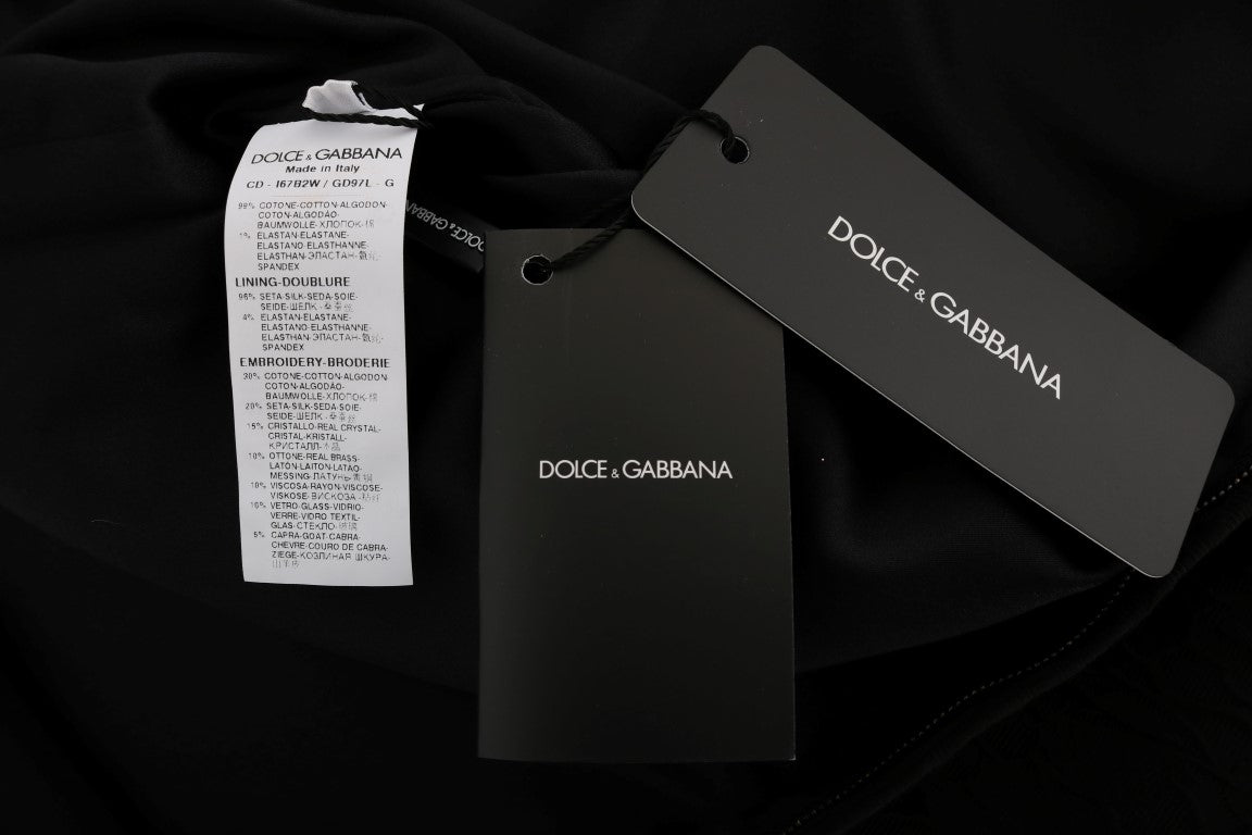 Dolce &amp; Gabbana Black San Valentino Crystal Shift Dress