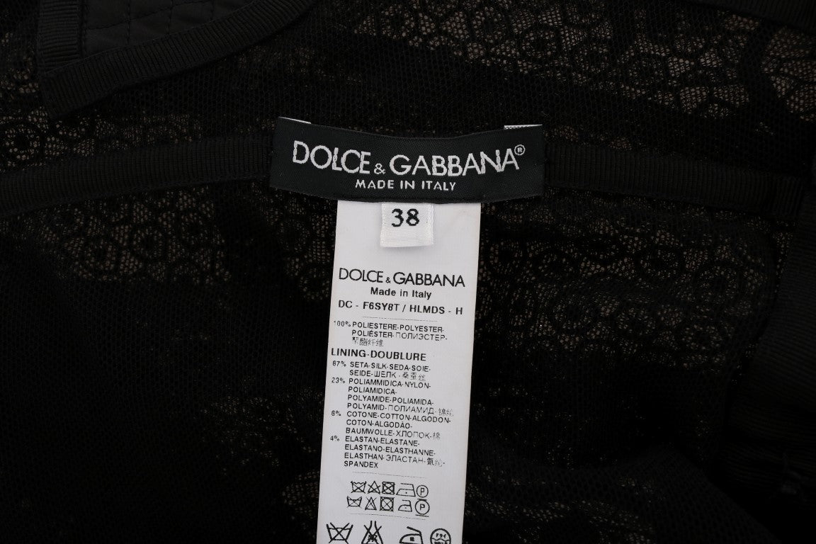 Schwarzes, geblümtes Etuikleid von Dolce &amp; Gabbana 