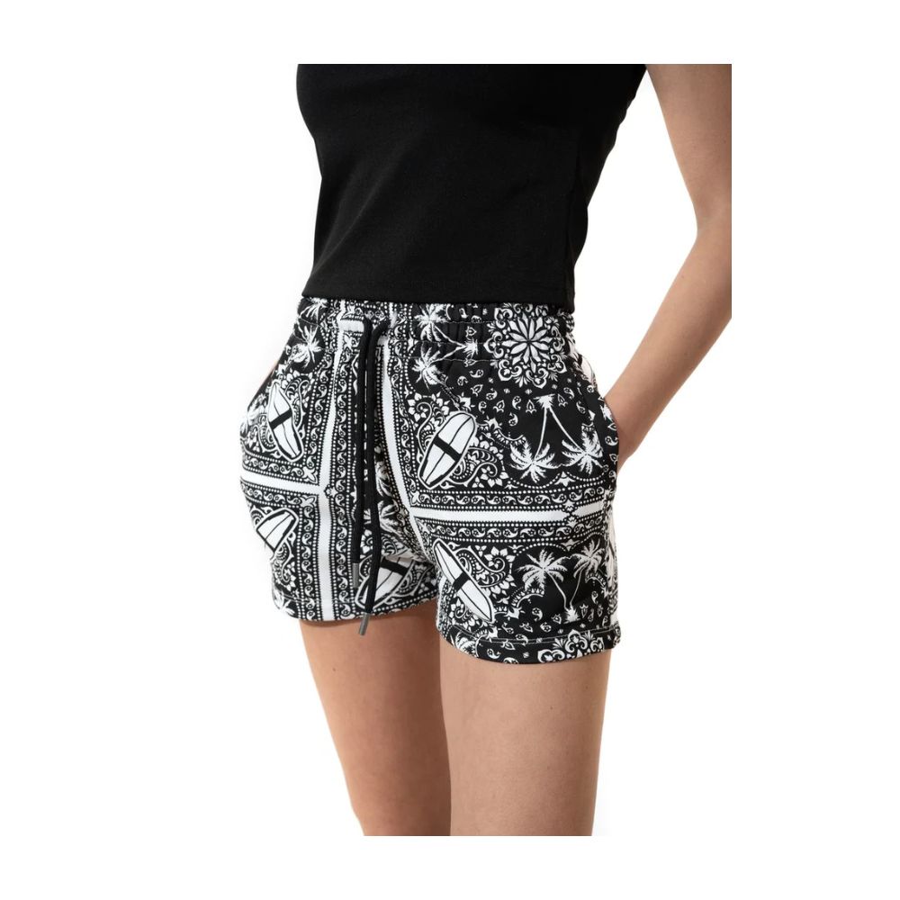 Comme Des Fuckdown Chic Monochrome Palms Cotton Shorts